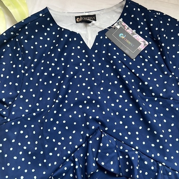 ⭐️NWT CHERFLY Women's Summer Swing Casual Short Ruffle Flowy Dress⭐️ - Picture 9 of 14